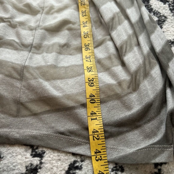 Ronen Chen Dress Beige Gray Lined Striped Draped Lightweight Women's Size 4 - Picture 6 of 8